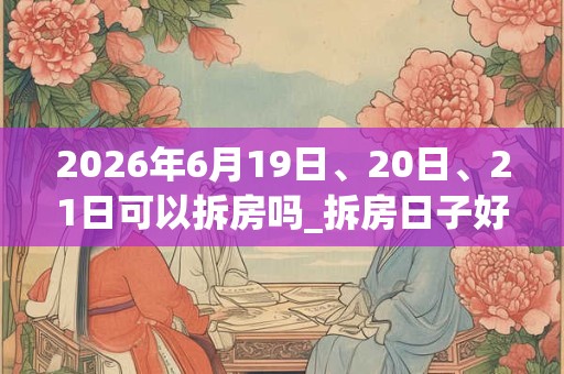 2026年6月19日、20日、21日可以拆房吗_拆房日子好吗