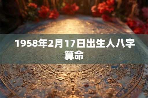 1958年2月17日出生人八字算命