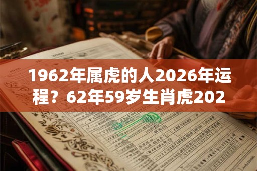 1962年属虎的人2026年运程？62年59岁生肖虎2026年运势