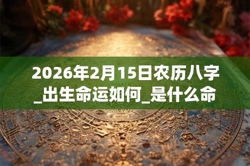 2026年2月15日农历八字_出生命运如何_是什么命
