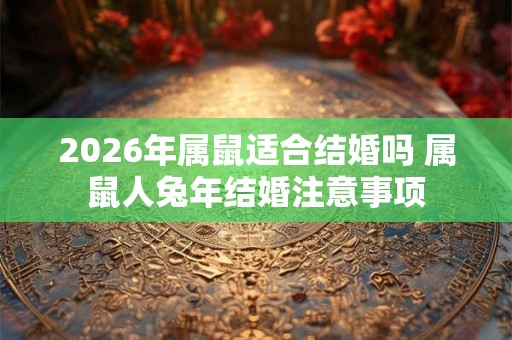 2026年属鼠适合结婚吗 属鼠人兔年结婚注意事项 2026年属鼠适合结婚吗 属鼠人兔年结婚注意事项