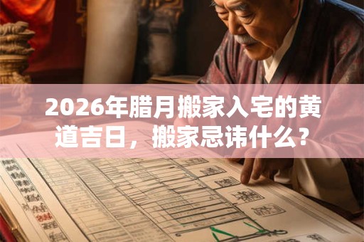 2026年腊月搬家入宅的黄道吉日，搬家忌讳什么？