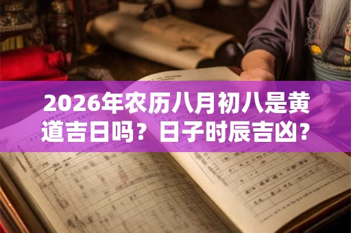 2026年农历八月初八是黄道吉日吗？日子时辰吉凶？