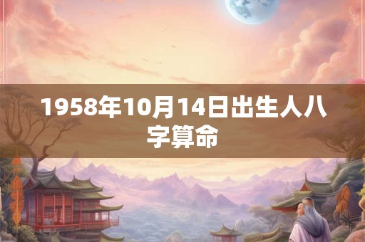 1958年10月14日出生人八字算命