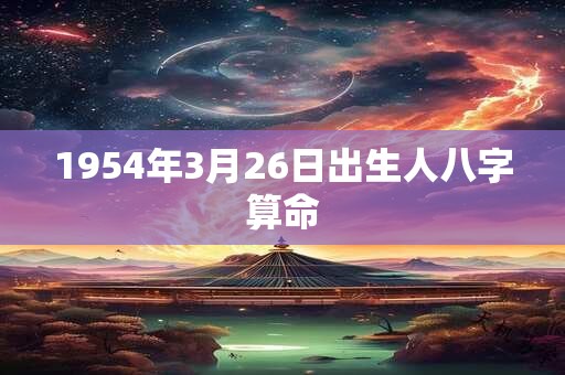 1954年3月26日出生人八字算命 1954年3月26日出生人八字算命