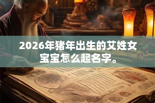 2026年猪年出生的艾姓女宝宝怎么起名字。