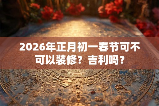 2026年正月初一春节可不可以装修?吉利吗? 2026年正月初一春节可不可以装修?吉利吗?
