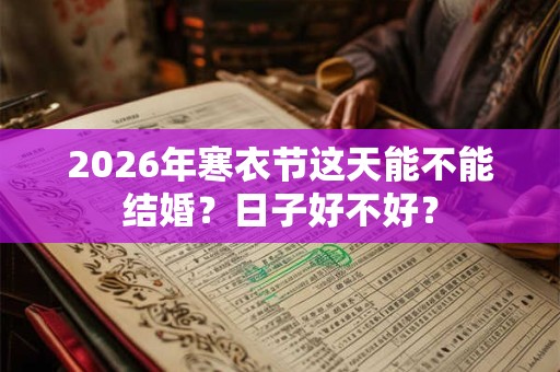 2026年寒衣节这天能不能结婚？日子好不好？