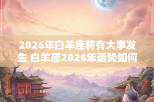 2026年白羊座将有大事发生 白羊座2026年运势如何