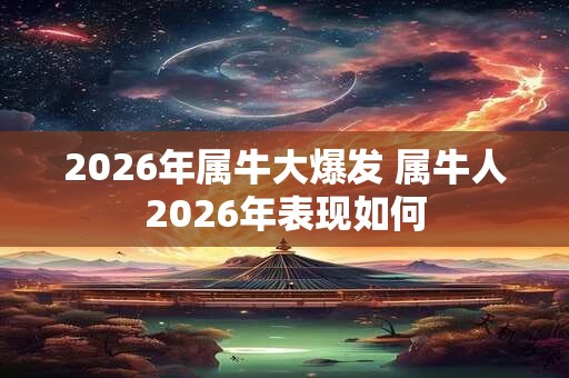 2026年属牛大爆发 属牛人2026年表现如何