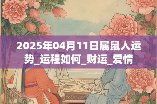 2025年04月11日属鼠人运势_运程如何_财运_爱情