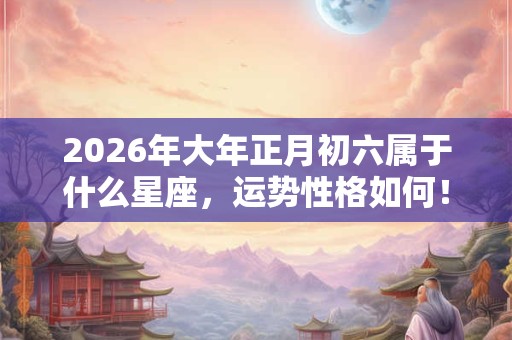2026年大年正月初六属于什么星座，运势性格如何！