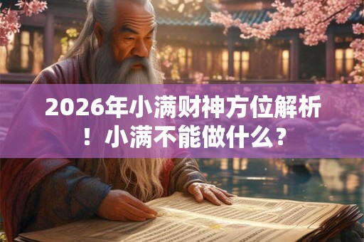 2026年小满财神方位解析！小满不能做什么？