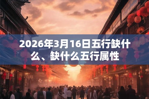 2026年3月16日五行缺什么、缺什么五行属性