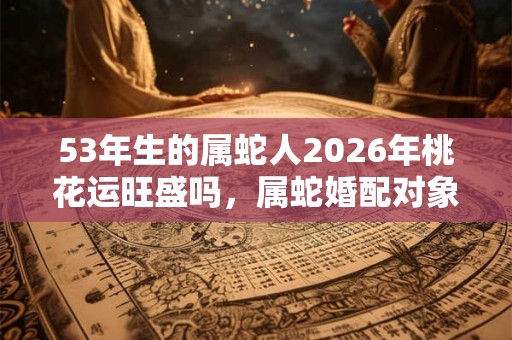 53年生的属蛇人2026年桃花运旺盛吗，属蛇婚配对象！