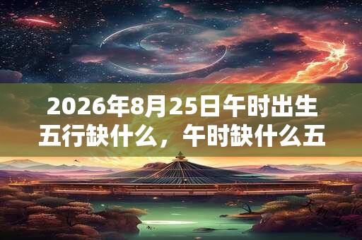 2026年8月25日午时出生五行缺什么，午时缺什么五行