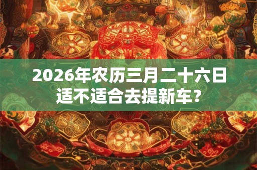 2026年农历三月二十六日适不适合去提新车？