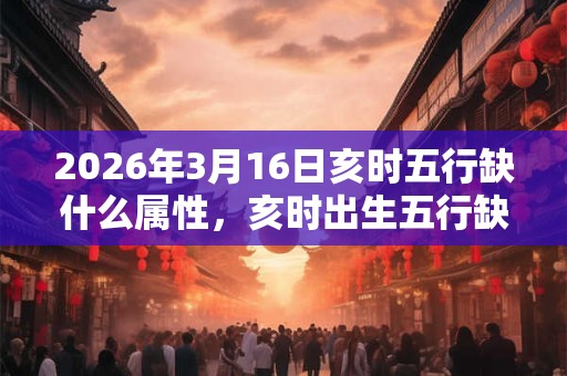 2026年3月16日亥时五行缺什么属性，亥时出生五行缺什么