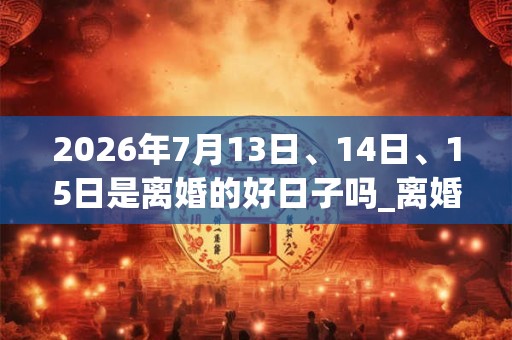 2026年7月13日、14日、15日是离婚的好日子吗_离婚可以吗 2026年7月13日、14日、15日是离婚的好日子吗_离婚可以吗