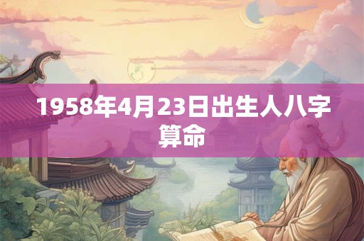 1958年4月23日出生人八字算命 1958年4月23日出生人八字算命