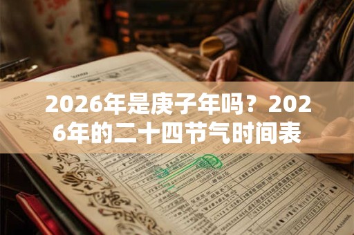 2026年是庚子年吗?2026年的二十四节气时间表 2026年是庚子年吗?2026年的二十四节气时间表