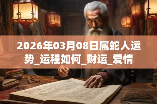 2026年03月08日属蛇人运势_运程如何_财运_爱情 2026年03月08日属蛇人运势_运程如何_财运_爱情