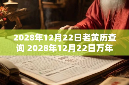 2028年12月22日老黄历查询 2028年12月22日万年历黄道吉日