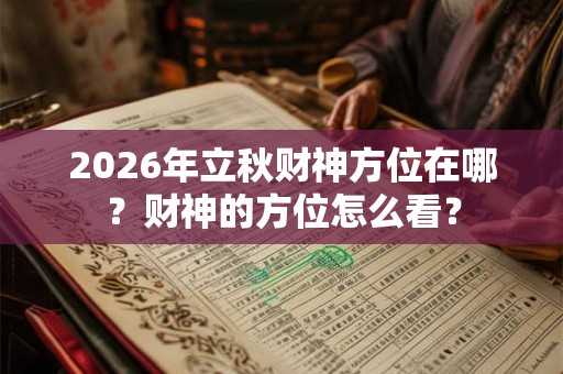 2026年立秋财神方位在哪？财神的方位怎么看？