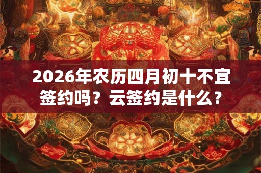 2026年农历四月初十不宜签约吗？云签约是什么？