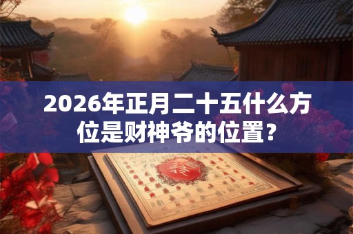 2026年正月二十五什么方位是财神爷的位置？