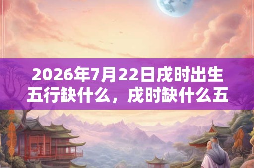 2026年7月22日戌时出生五行缺什么，戌时缺什么五行