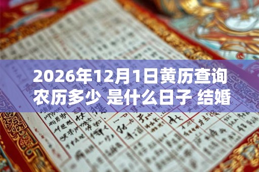 2026年12月1日黄历查询 农历多少 是什么日子 结婚吉时 2026年12月1日黄历查询 农历多少 是什么日子 结婚吉时