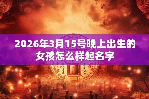 2026年3月15号晚上出生的女孩怎么样起名字