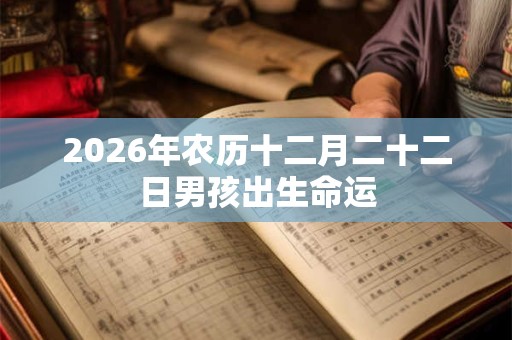 2026年农历十二月二十二日男孩出生命运