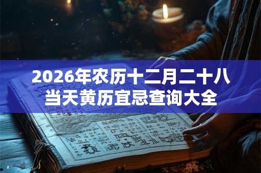 2026年农历十二月二十八当天黄历宜忌查询大全