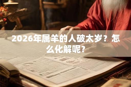2026年属羊的人破太岁？怎么化解呢？