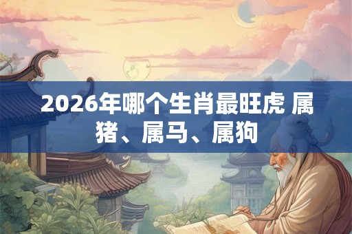 2026年哪个生肖最旺虎 属猪、属马、属狗