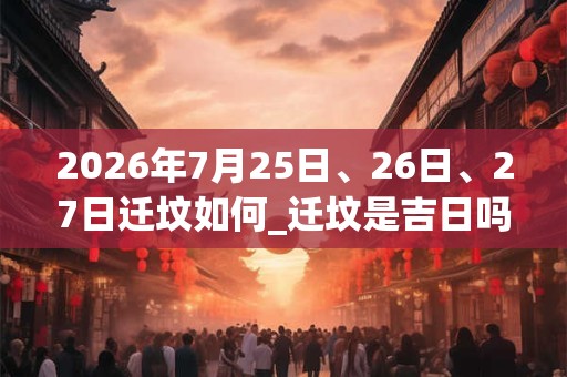 2026年7月25日、26日、27日迁坟如何_迁坟是吉日吗
