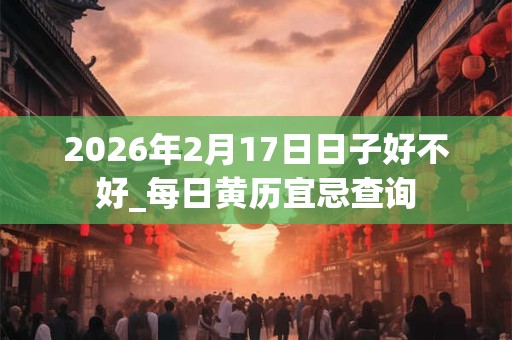 2026年2月17日日子好不好_每日黄历宜忌查询 2026年2月17日日子好不好_每日黄历宜忌查询