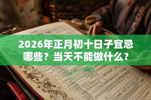 2026年正月初十日子宜忌哪些？当天不能做什么？