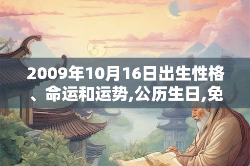 2009年10月16日出生性格、命运和运势,公历生日,免费算命