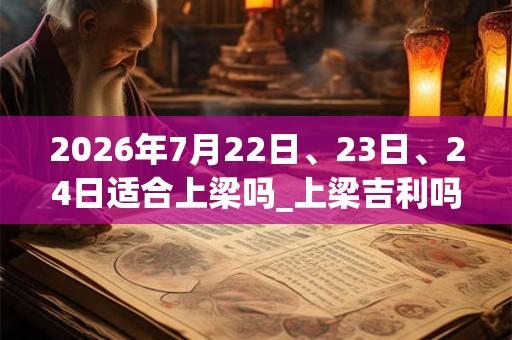 2026年7月22日、23日、24日适合上梁吗_上梁吉利吗 2026年7月22日、23日、24日适合上梁吗_上梁吉利吗