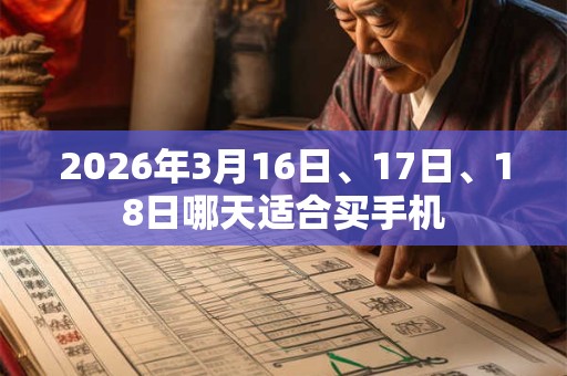 2026年3月16日、17日、18日哪天适合买手机