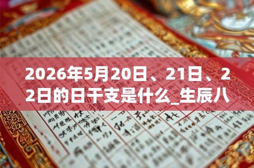 2026年5月20日、21日、22日的日干支是什么_生辰八字