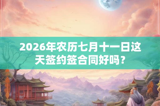 2026年农历七月十一日这天签约签合同好吗？