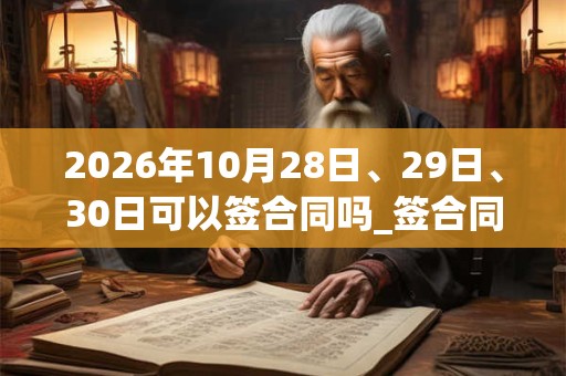 2026年10月28日、29日、30日可以签合同吗_签合同日子好吗
