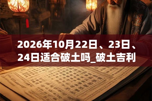 2026年10月22日、23日、24日适合破土吗_破土吉利吗