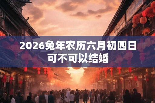 2026兔年农历六月初四日可不可以结婚