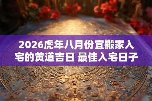 2026虎年八月份宜搬家入宅的黄道吉日 最佳入宅日子 2026虎年八月份宜搬家入宅的黄道吉日 最佳入宅日子