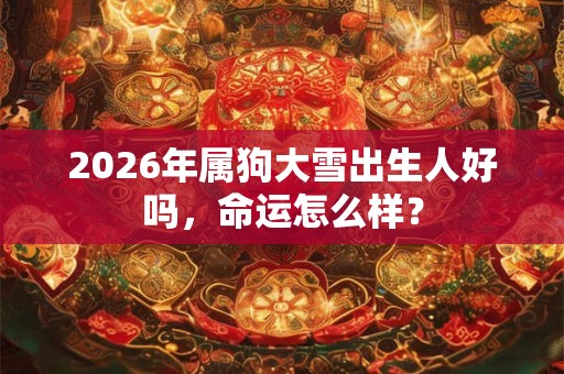 2026年属狗大雪出生人好吗，命运怎么样？